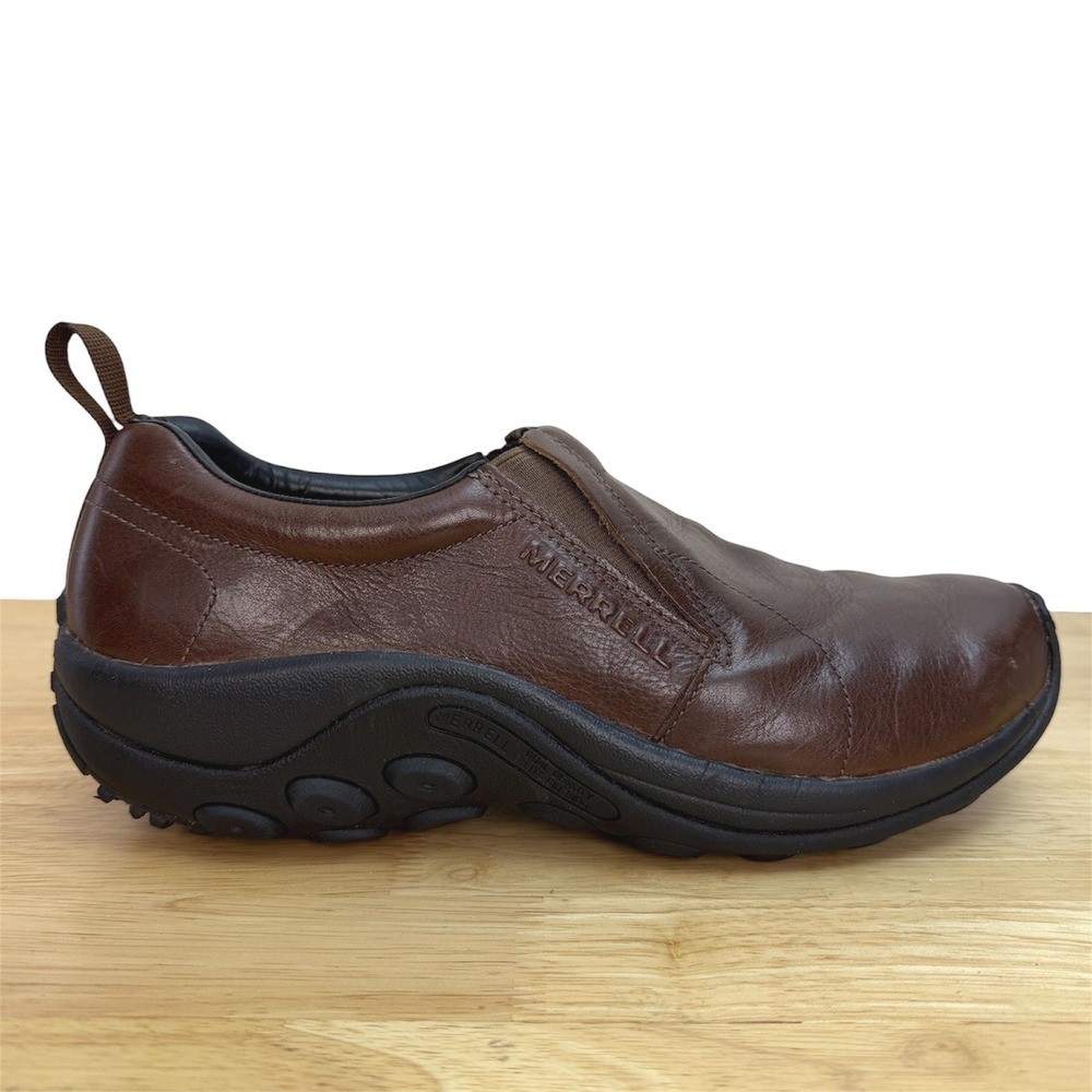 Merrell Jungle Moc Shoes Mens 11.5 Brown Leather Slip On Casual J000439